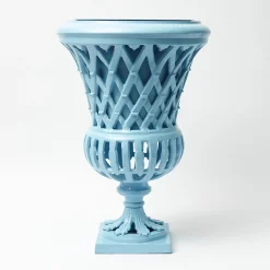 Mrs. Alice Adelaide Blue Lattice Urn< Vases | Vases & Planters