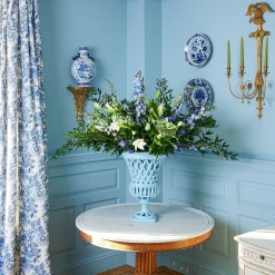 Mrs. Alice Adelaide Blue Lattice Urn< Vases | Vases & Planters