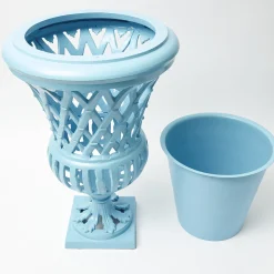 Mrs. Alice Adelaide Blue Lattice Urn< Vases | Vases & Planters