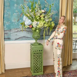 Mrs. Alice Adelaide Green Lattice Urn & Pedestal< Vases | Vases & Planters