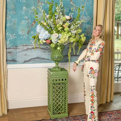 Mrs. Alice Adelaide Green Lattice Urn & Pedestal< Vases | Vases & Planters