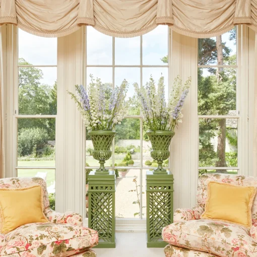 Mrs. Alice Adelaide Green Lattice Urn & Pedestal< Vases | Vases & Planters