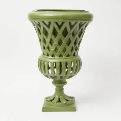 Mrs. Alice Adelaide Green Lattice Urn & Pedestal< Vases | Vases & Planters