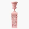 Mrs. Alice Adelaide Pink Lattice Urn & Pedestal< Vases | Vases & Planters
