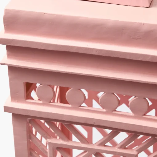Mrs. Alice Adelaide Pink Lattice Urn & Pedestal< Vases | Vases & Planters