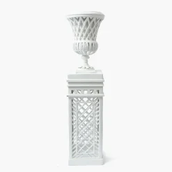 Mrs. Alice Adelaide White Lattice Urn & Pedestal< Vases | Vases & Planters