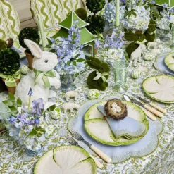 Mrs. Alice Alathea Blue & Green Linen Napkins (Set of 4)< Napkins | Mrs. Alice Monogram