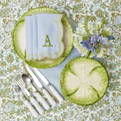 Mrs. Alice Alathea Blue & Green Linen Placemats (Set of 4)< Placemats