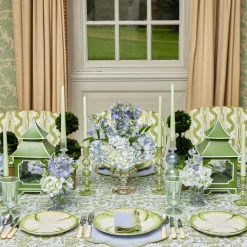 Mrs. Alice Alathea Blue & Green Linen Napkins (Set of 4)< Napkins | Mrs. Alice Monogram