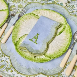 Mrs. Alice Alathea Blue & Green Placemats & Napkins (Set of 4)< Table Linen Sets | Mrs. Alice Monogram