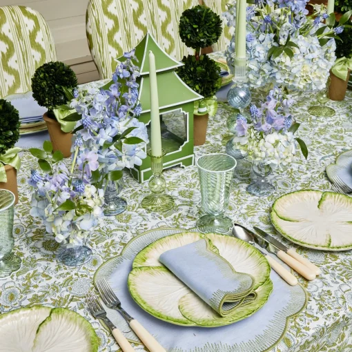 Mrs. Alice Alathea Blue & Green Placemats & Napkins (Set of 4)< Table Linen Sets | Mrs. Alice Monogram
