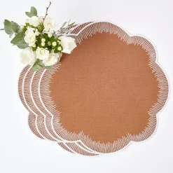 Mrs. Alice Alathea Caramel Linen Placemats & Napkins (Set of 4)< Table Linen Sets | Mrs. Alice Monogram