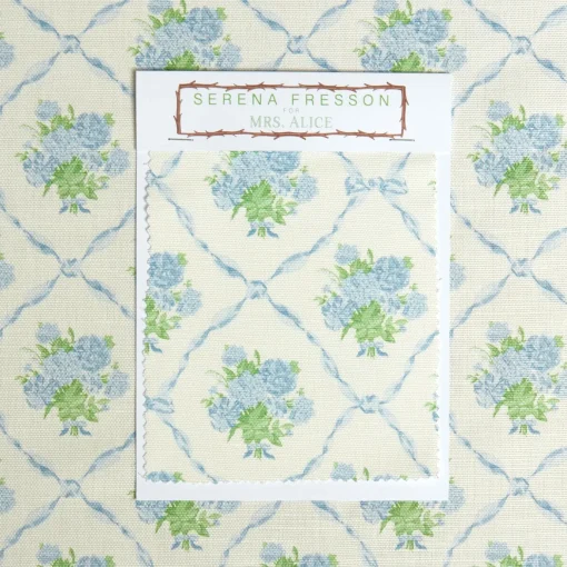 Mrs. Alice Alice's Bouquet Fabric (Blue)< Serena Fresson Fabrics