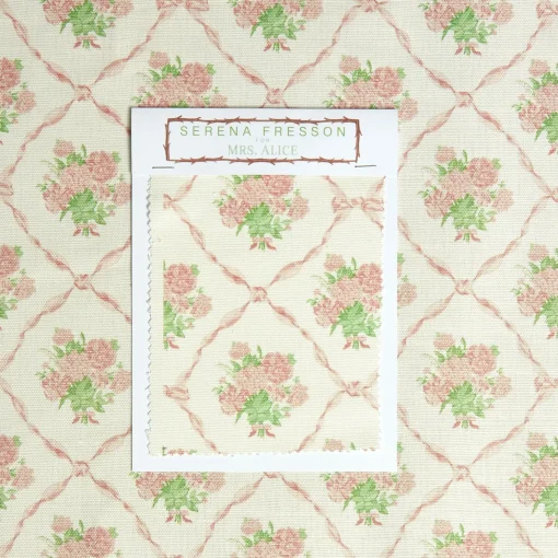 Mrs. Alice Alice's Bouquet Fabric (Pink)< Serena Fresson Fabrics