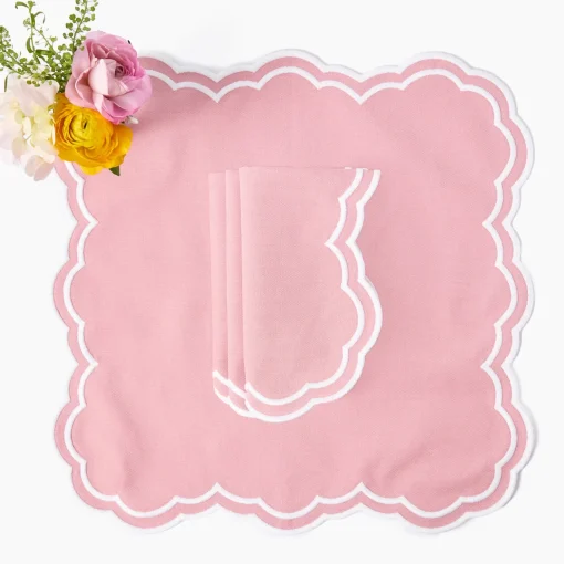 Mrs. Alice Allegra Pink Napkins (Set of 4)< Napkins | Mrs. Alice Monogram