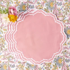 Mrs. Alice Allegra Pink Placemats & Napkins (Set of 4)< Table Linen Sets | Mrs. Alice Monogram