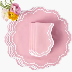 Mrs. Alice Allegra Pink Placemats & Napkins (Set of 4)< Table Linen Sets | Mrs. Alice Monogram
