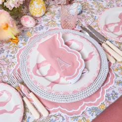 Mrs. Alice Allegra Pink Placemats & Napkins (Set of 4)< Table Linen Sets | Mrs. Alice Monogram