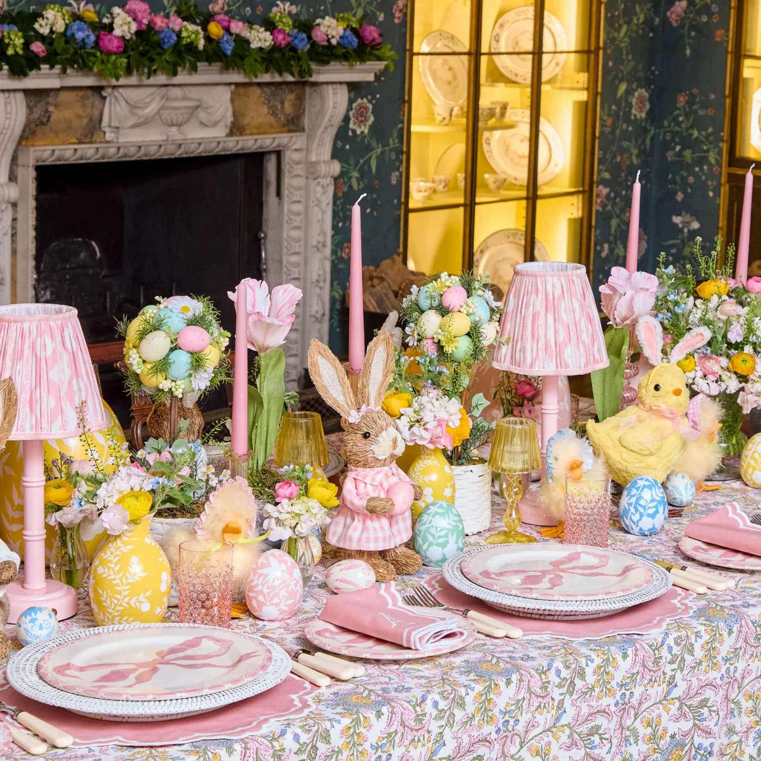 Mrs. Alice Allegra Pink Placemats & Napkins (Set of 4)< Table Linen Sets | Mrs. Alice Monogram