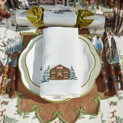 Mrs. Alice Alpine Chalet White Linen Napkins (Set of 4)< Napkins | Under £100