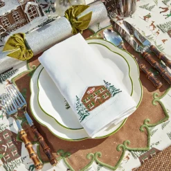 Mrs. Alice Alpine Chalet White Linen Napkins (Set of 4)< Napkins | Under £100