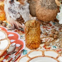 Mrs. Alice Amber Hobnail Glasses (Set of 6)< Glasses