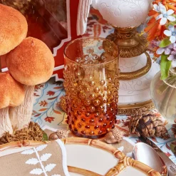 Mrs. Alice Amber Hobnail Glasses (Set of 6)< Glasses