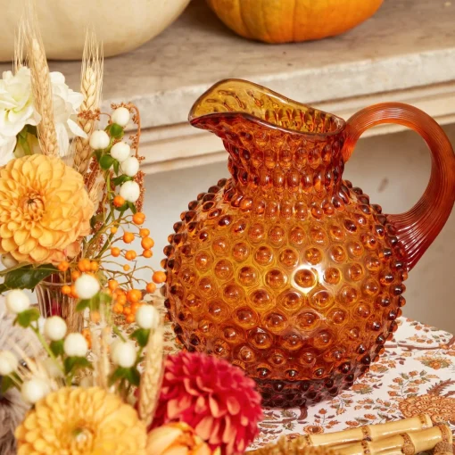 Mrs. Alice Amber Hobnail Jug< Jugs