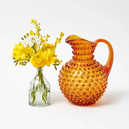 Mrs. Alice Amber Hobnail Jug< Jugs