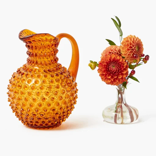 Mrs. Alice Amber Hobnail Jug< Jugs