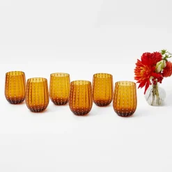 Mrs. Alice Amber Speckle Water Glasses (Set of 6)< Glasses