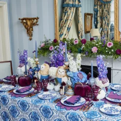 Mrs. Alice Angelina Aubergine & Blue Napkins (Set of 4)< Napkins | Mrs. Alice Monogram