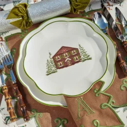 Mrs. Alice Angelina Chestnut & Green Napkins (Set of 4)< Napkins | Mrs. Alice Monogram