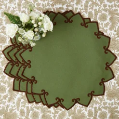 Mrs. Alice Angelina Forest Green & Brown Placemats (Set of 4)< Placemats