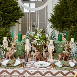 Mrs. Alice Angelina Forest Green & Brown Napkins (Set of 4)< Napkins | Mrs. Alice Monogram