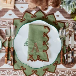 Mrs. Alice Angelina Forest Green & Brown Placemats (Set of 4)< Placemats