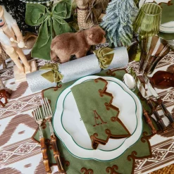 Mrs. Alice Angelina Forest Green & Brown Napkins (Set of 4)< Napkins | Mrs. Alice Monogram