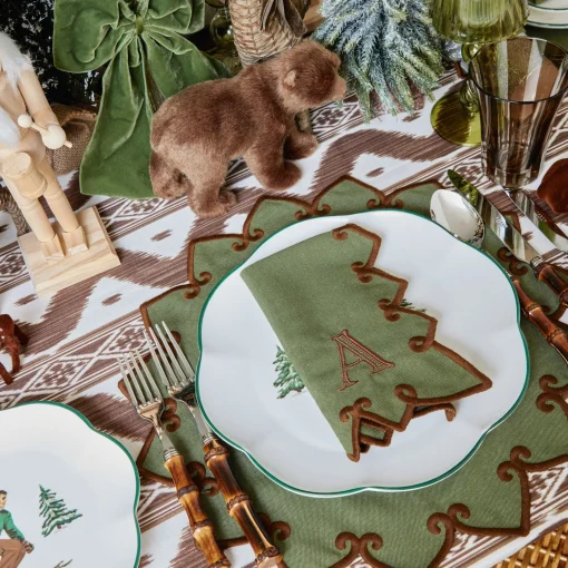 Mrs. Alice Angelina Forest Green & Brown Placemats (Set of 4)< Placemats