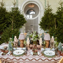 Mrs. Alice Angelina Forest Green & Brown Napkins (Set of 4)< Napkins | Mrs. Alice Monogram