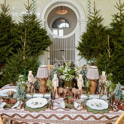 Mrs. Alice Angelina Forest Green & Brown Napkins (Set of 4)< Napkins | Mrs. Alice Monogram