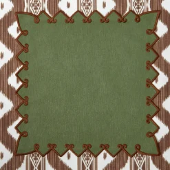 Mrs. Alice Angelina Forest Green & Brown Napkins (Set of 4)< Napkins | Mrs. Alice Monogram