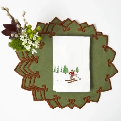 Mrs. Alice Angelina Forest Green & Brown Placemats (Set of 4)< Placemats