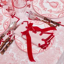 Mrs. Alice Angelina Pink & Red Napkins (Set of 4)< Napkins | Mrs. Alice Monogram