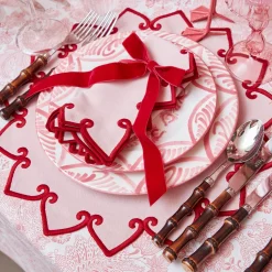 Mrs. Alice Angelina Pink & Red Napkins (Set of 4)< Napkins | Mrs. Alice Monogram