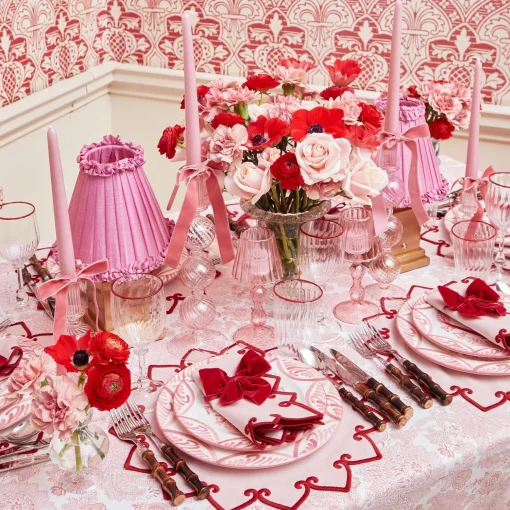 Mrs. Alice Angelina Pink & Red Napkins (Set of 4)< Napkins | Mrs. Alice Monogram