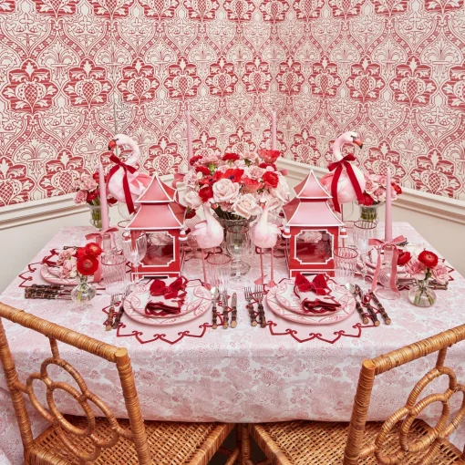 Mrs. Alice Angelina Pink & Red Napkins (Set of 4)< Napkins | Mrs. Alice Monogram