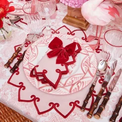 Mrs. Alice Angelina Pink & Red Placemats & Napkins (Set of 4)< Table Linen Sets | Mrs. Alice Monogram