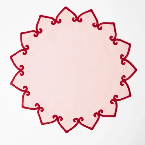 Mrs. Alice Angelina Pink & Red Placemats & Napkins (Set of 4)< Table Linen Sets | Mrs. Alice Monogram