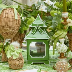 Mrs. Alice Apple Green Bow Pagoda Lantern< Spring Decorations | Pagodas & Lanterns