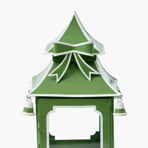 Mrs. Alice Apple Green Bow Pagoda Lantern< Spring Decorations | Pagodas & Lanterns